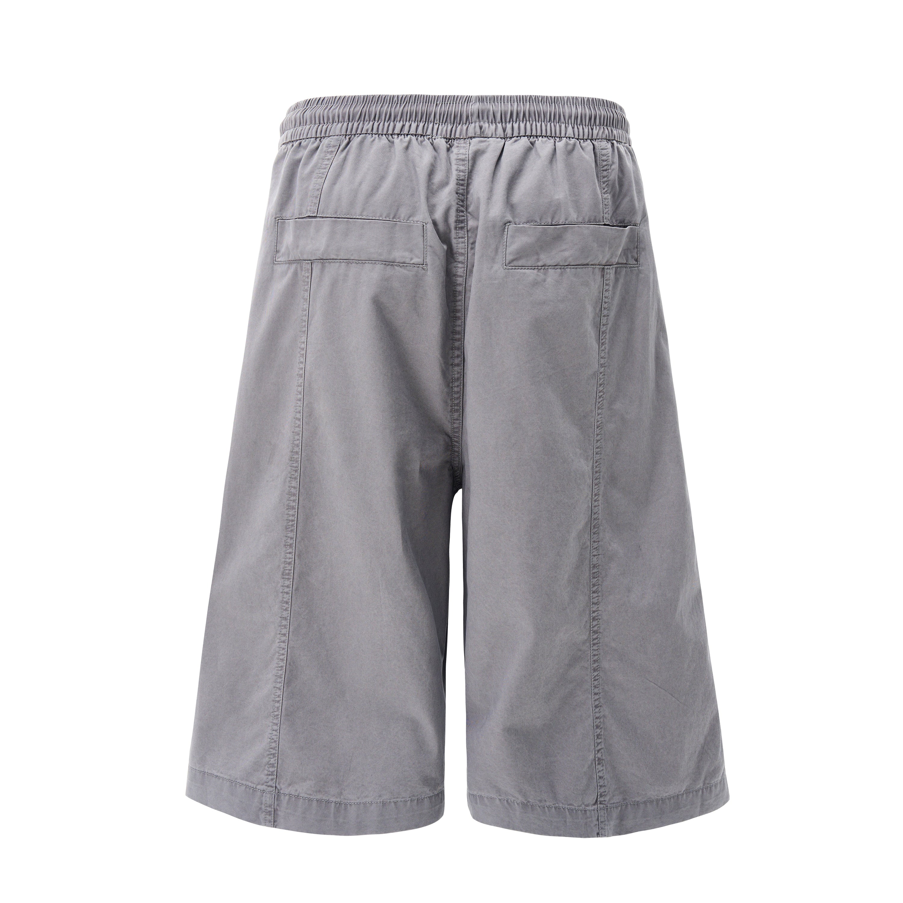 Men's Washed Wide-Leg Cotton Shorts with Side Stripes