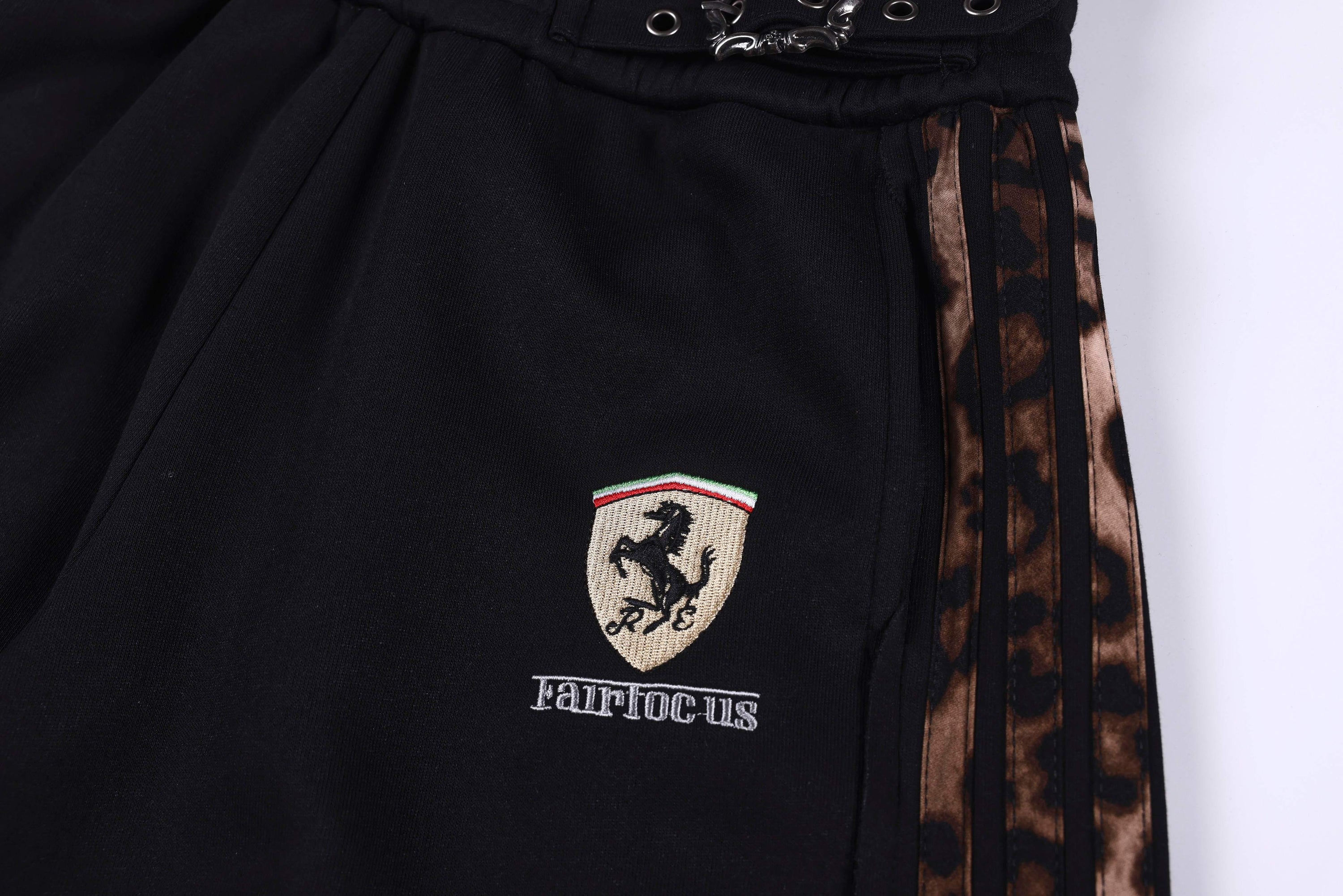 Omirad Leopard Trim Wide-Leg Shorts | Y2K Streetwear