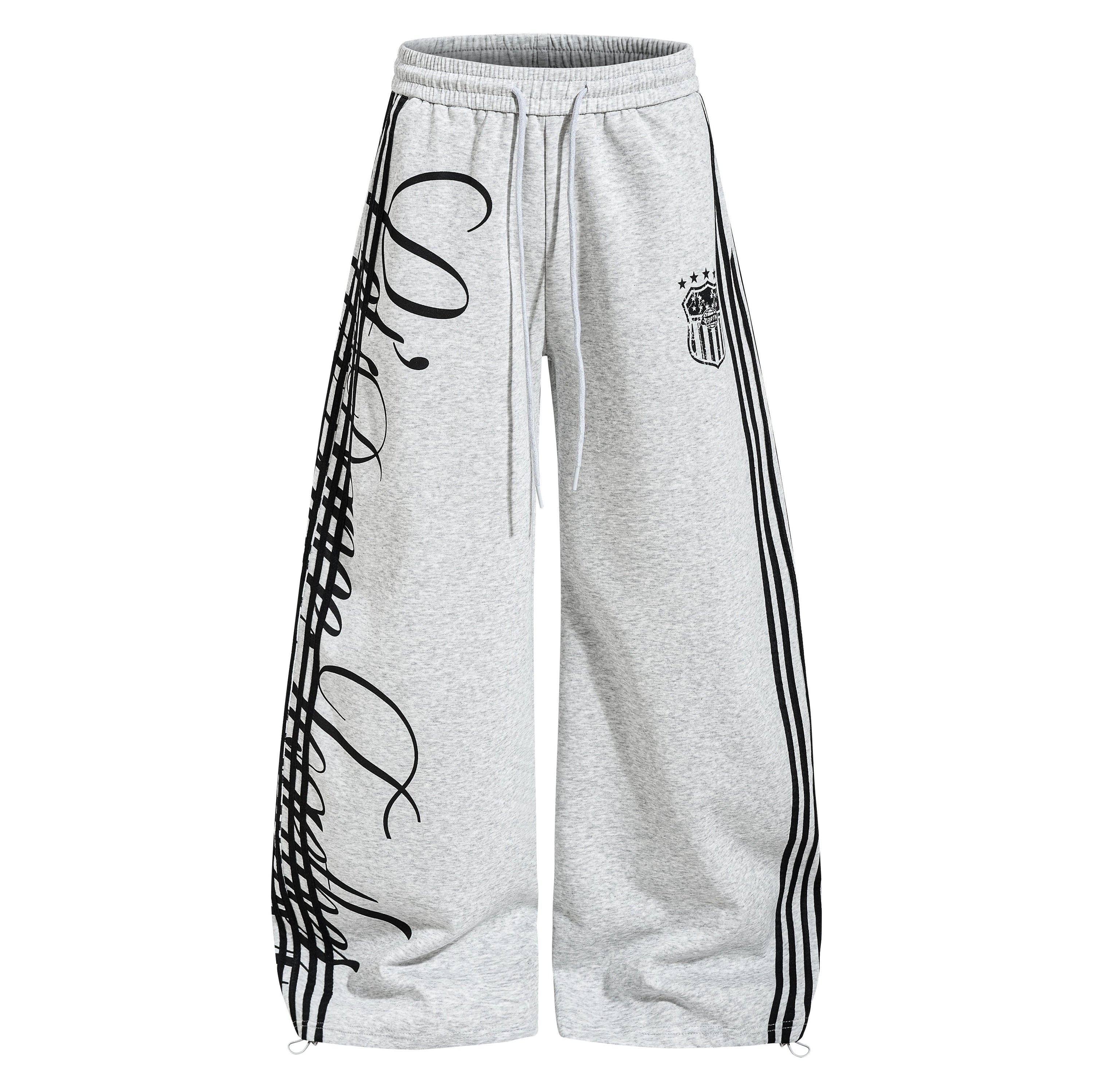 Omirad Script Stripe Wide-Leg Sweatpants | Streetwear