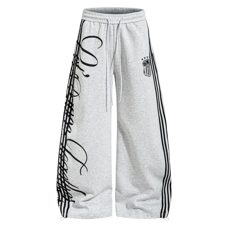 Omirad Script Stripe Wide-Leg Sweatpants | Streetwear