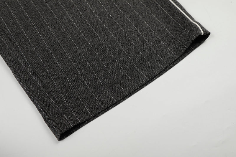 Omirad Pinstripe Wide-Leg Track Pants | Relaxed Fit