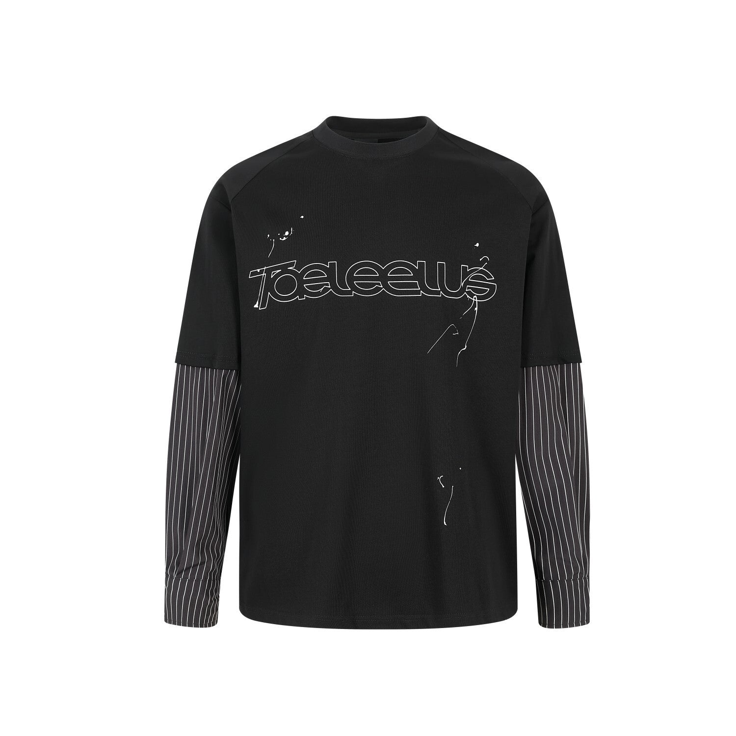 Omirad Layered Long Sleeve Tee | Striped Sleeve Streetwear
