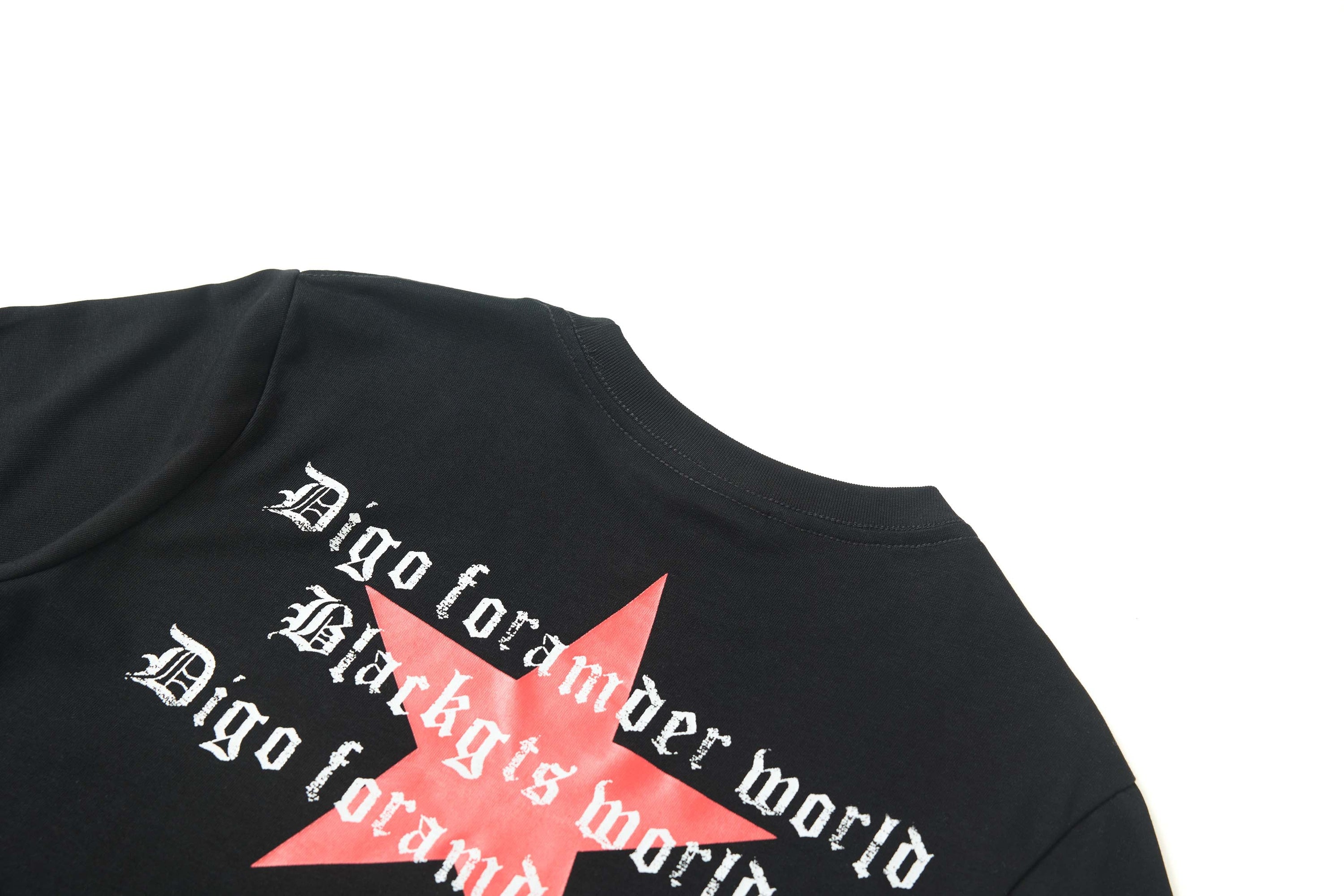 Omirad Star Emblem Graphic Tee | Street Style Black Cotton