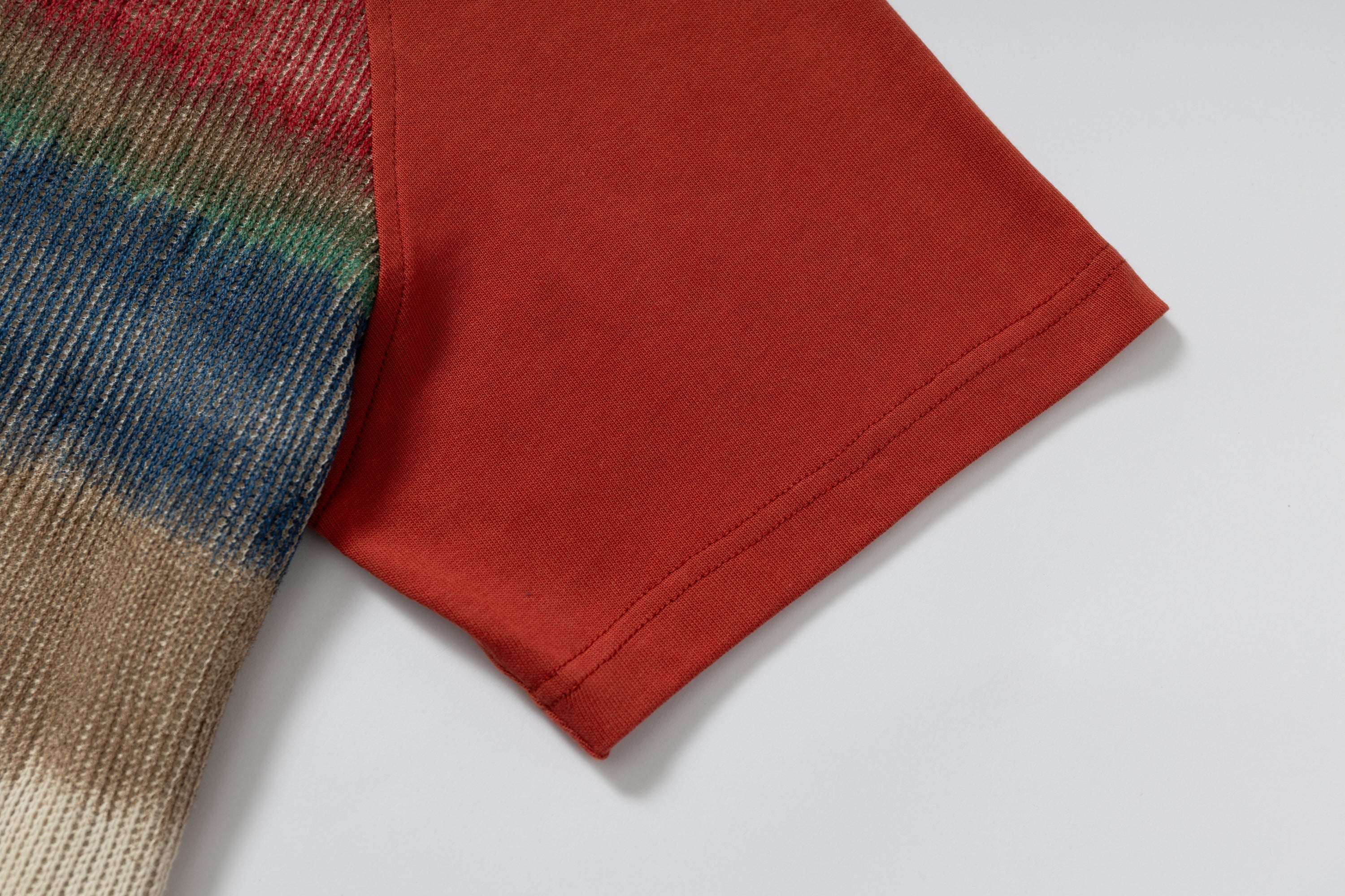 Gradient Stripe Raglan T-Shirt | Contrast Sleeve Crewneck Tee