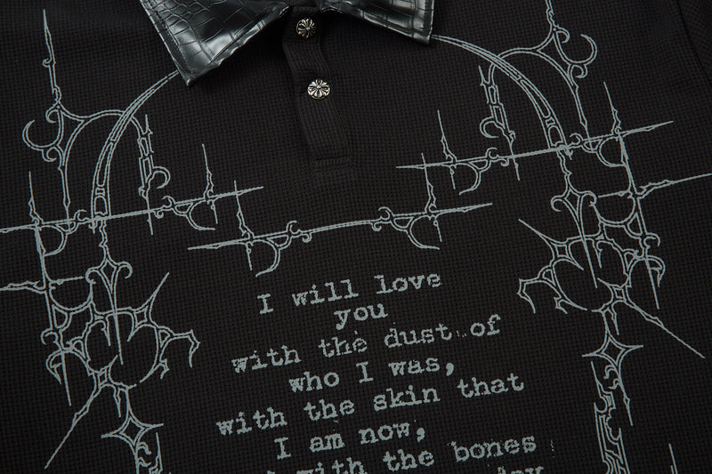 Omirad Barbed Poetry Layered Long Sleeve Polo Shirt
