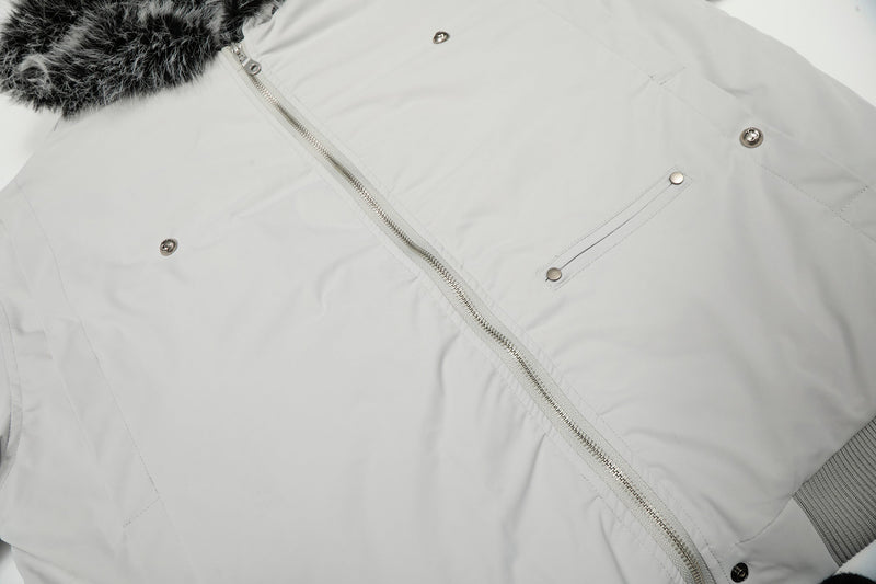 Faux Fur Hood Utility Bomber Jacket | Omirad
