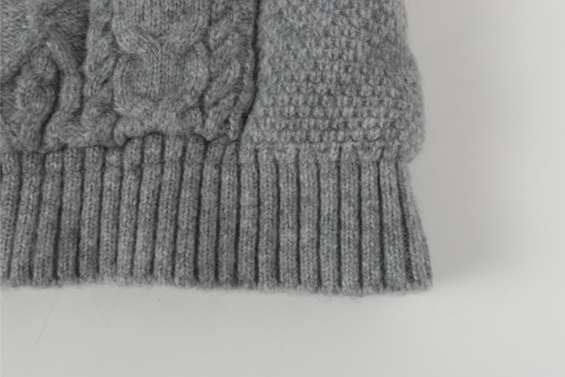 Fleece-Lined Cable Knit Zip Jacket | Faux Fur Collar