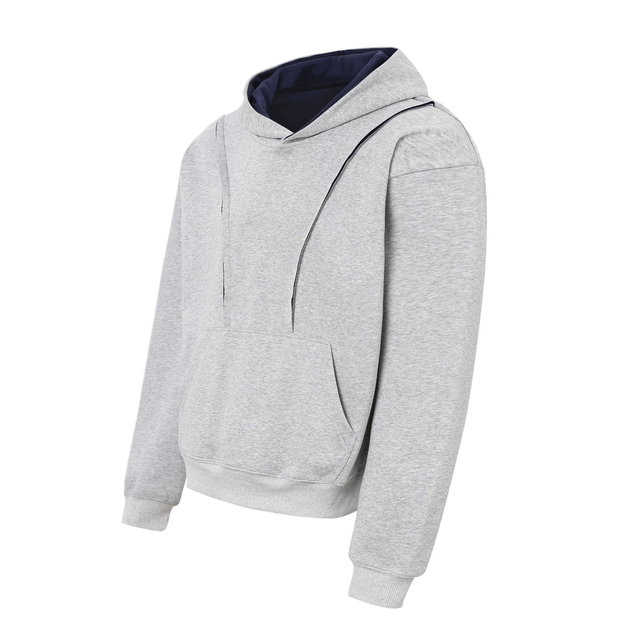 Contrast Hood Lining Panel Hoodie | Relaxed Athletic Fit