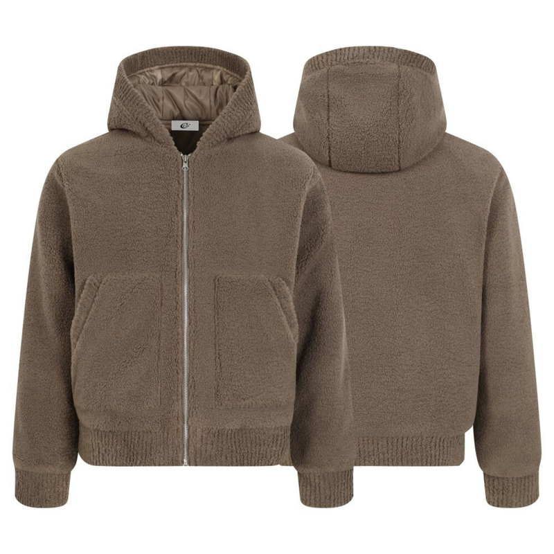 Omirad Teddy Fleece Hooded Jacket | Plush Zip-Up Hoodie