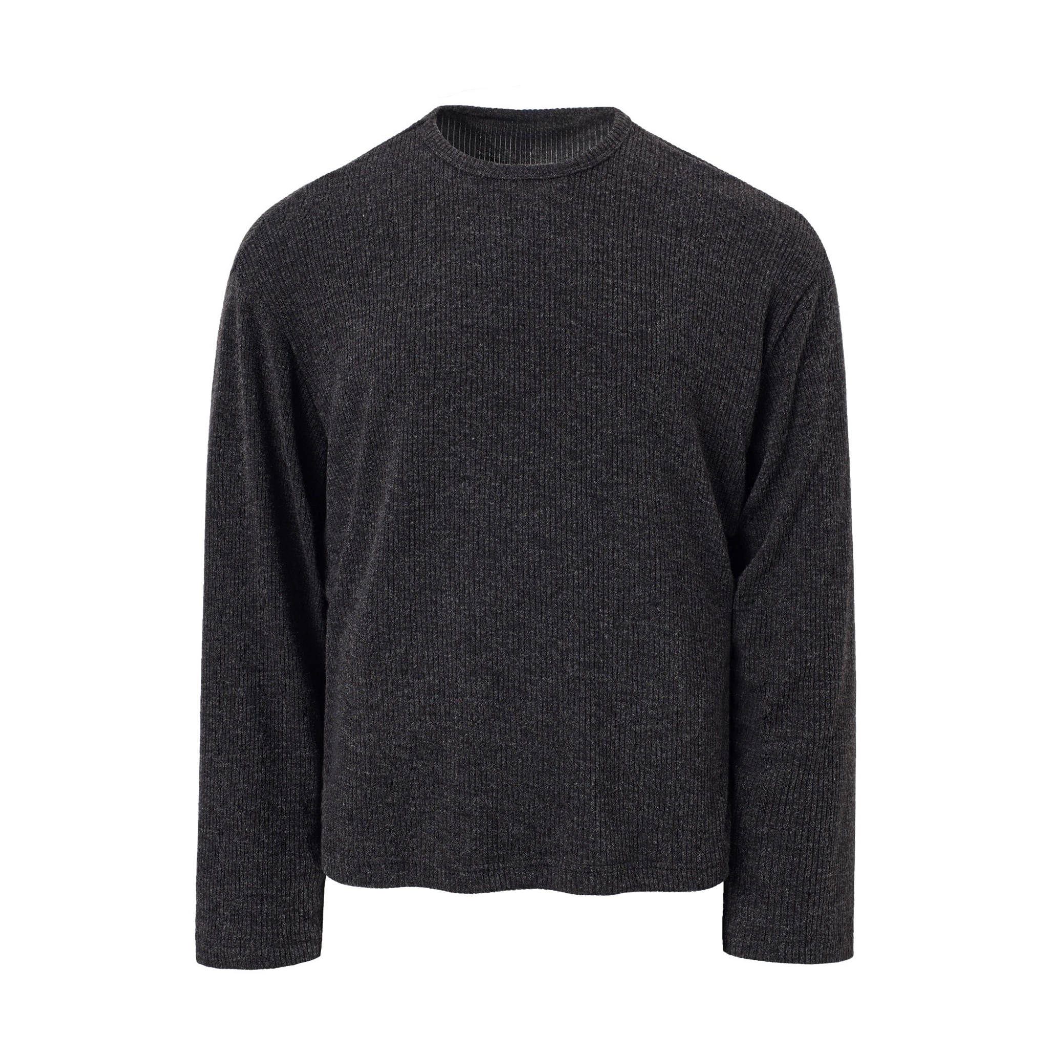 Omirad Ribbed Texture Long-Sleeve Tee | Relaxed Crew Neck