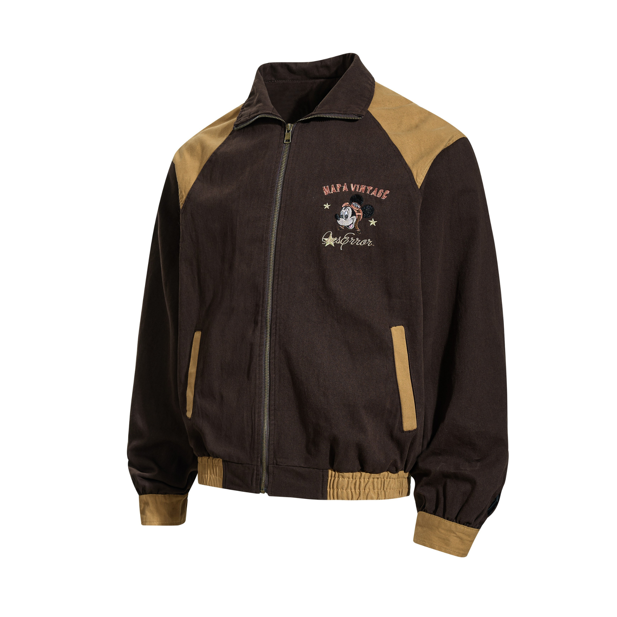 Mafa Vintage Raglan Bomber Jacket | Retro Mickey Embroidery