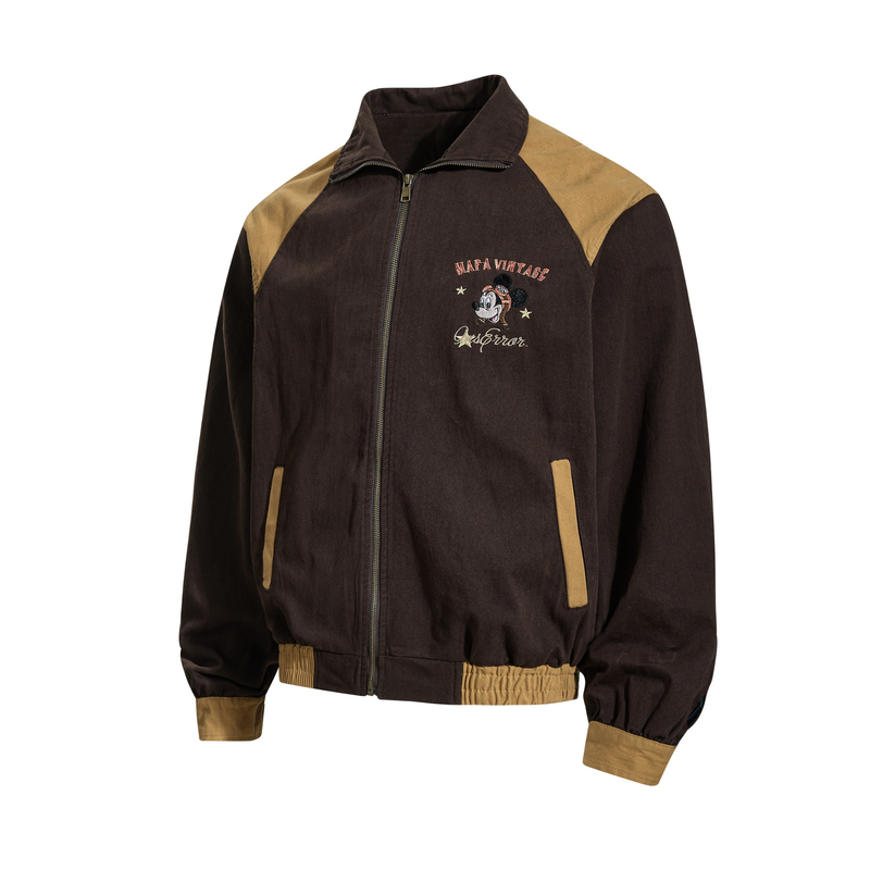 Mafa Vintage Raglan Bomber Jacket | Retro Mickey Embroidery