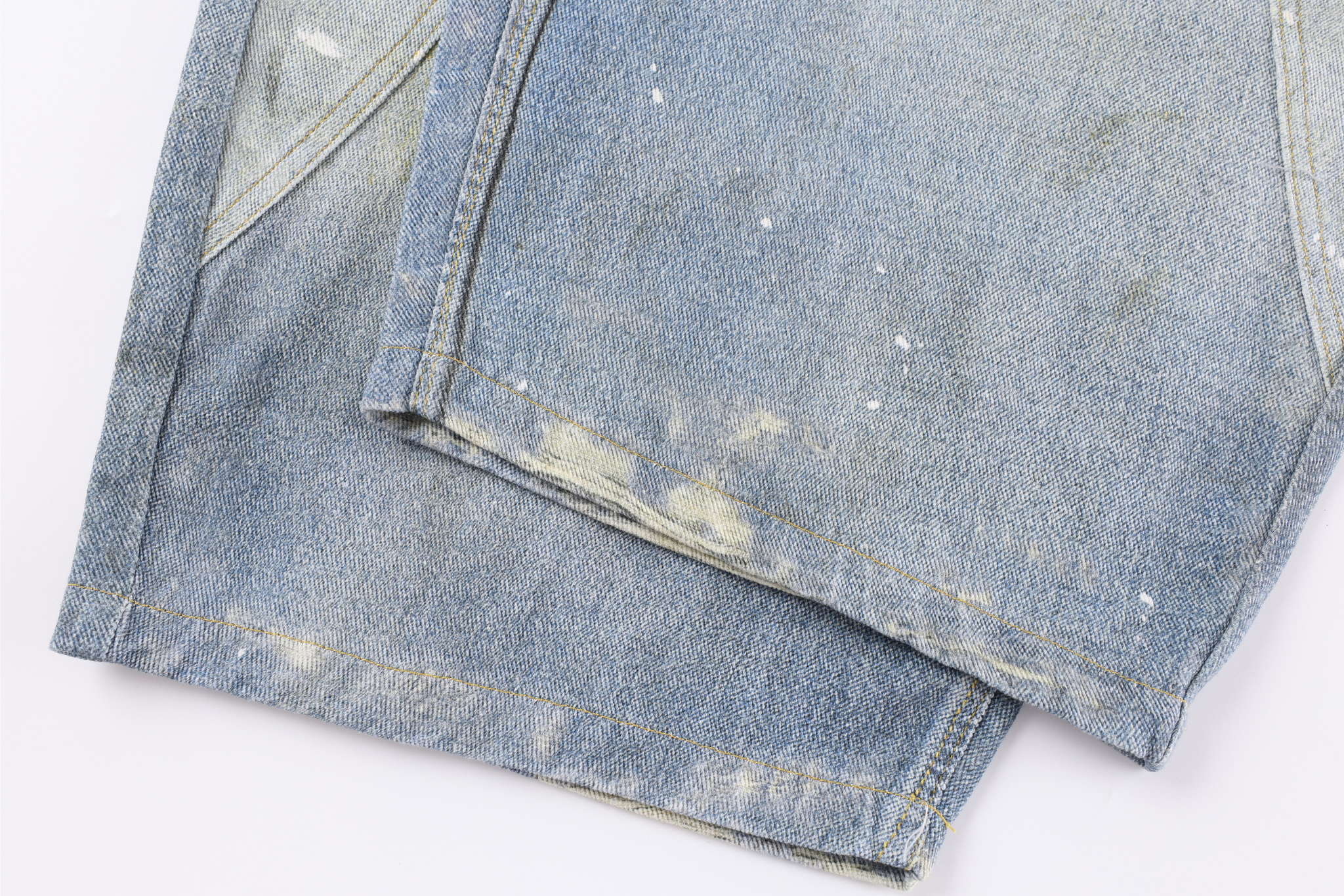 Distressed Barrel Leg Jeans with Tie Belt & Keychain Detail
