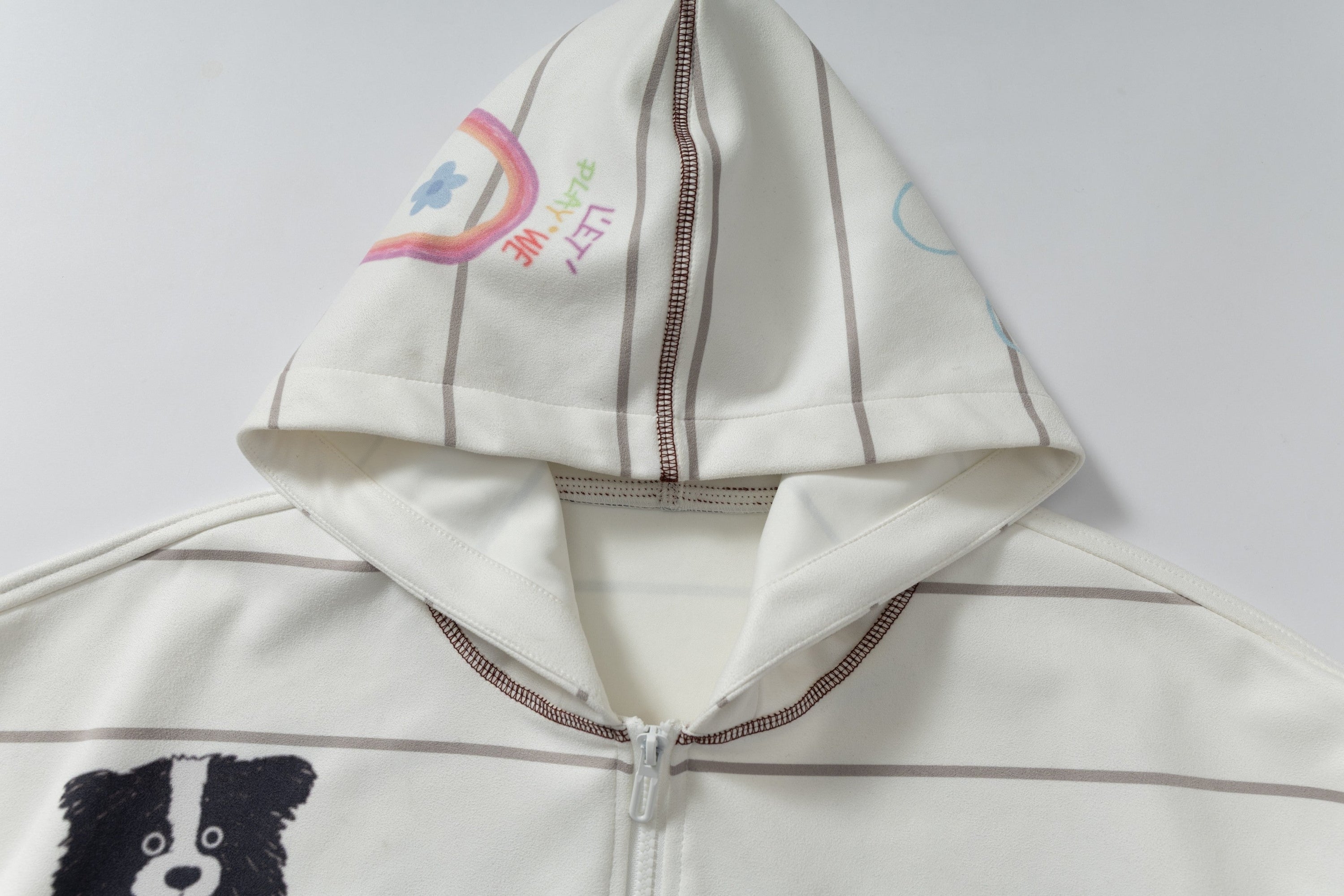 All-Over Hand-Drawn Graphic Zip-Up Hoodie | Streetwear