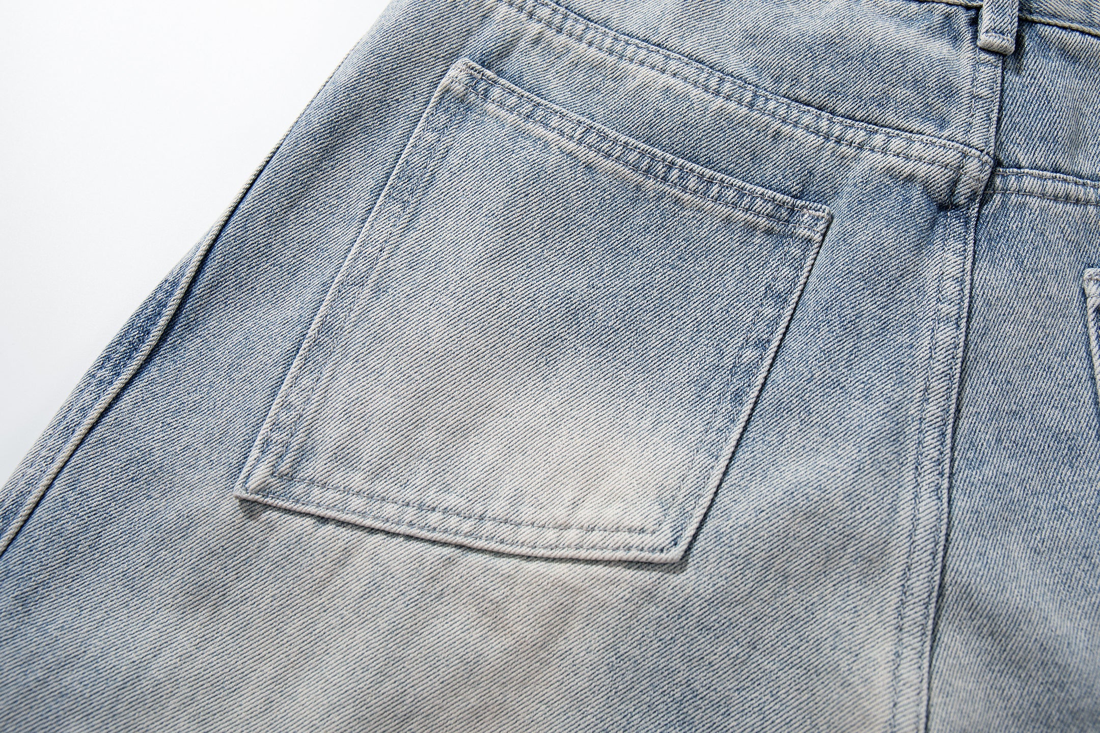 Heavy Whisker Destroyed Wide-Leg Jeans | Distressed Denim