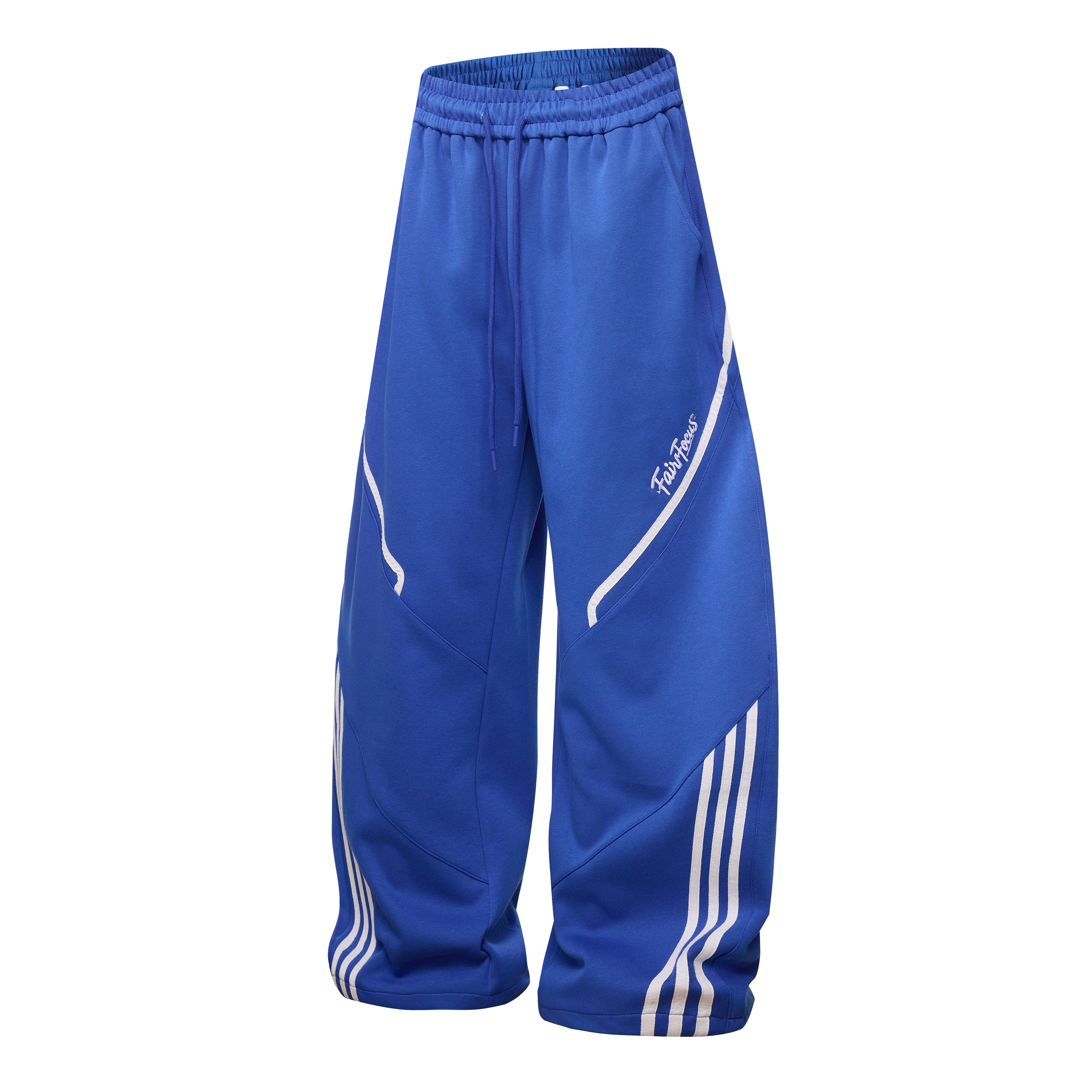 Curved Stripe Track Pants | Wide Leg Streetwear Sweatpants