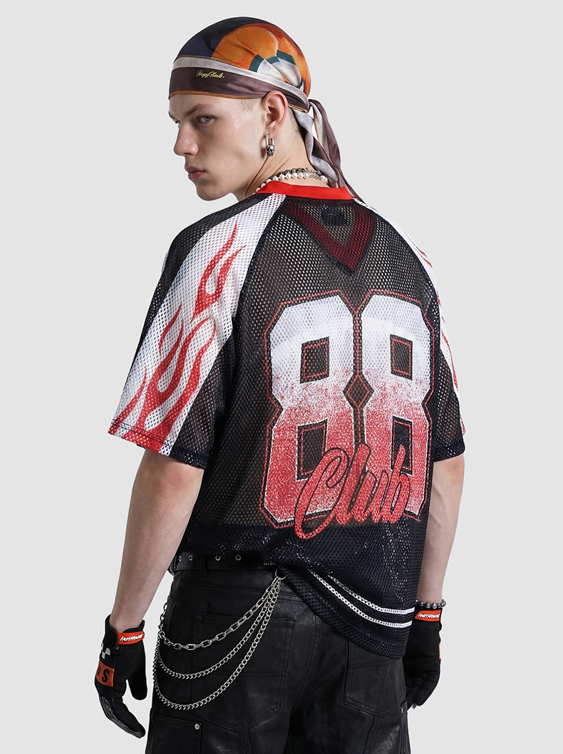Omirad College 88 Flame Mesh Jersey T-Shirt | Streetwear