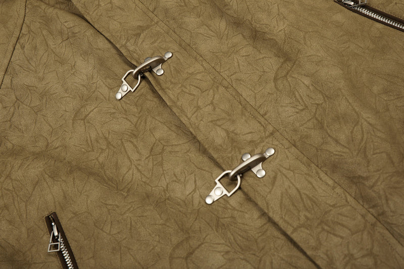 Omirad Textured Utility Jacket | Metal Clasp Streetwear