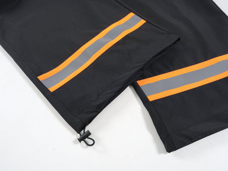 Omirad Reflective Trim Wide-Leg Cargo Pants | Black
