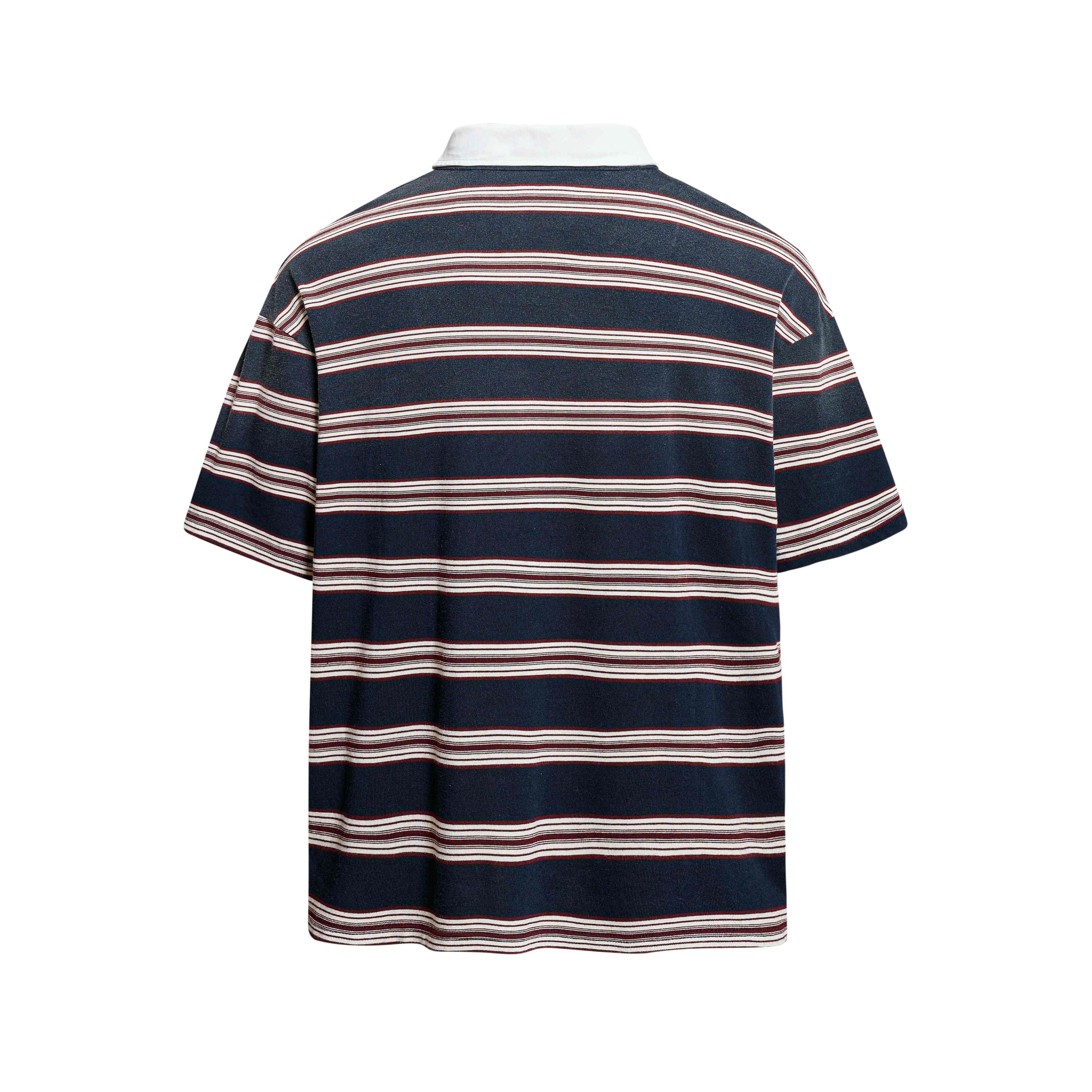 Vintage Stripe Rugby Polo Shirt | Retro 90 Graphic | Omirad