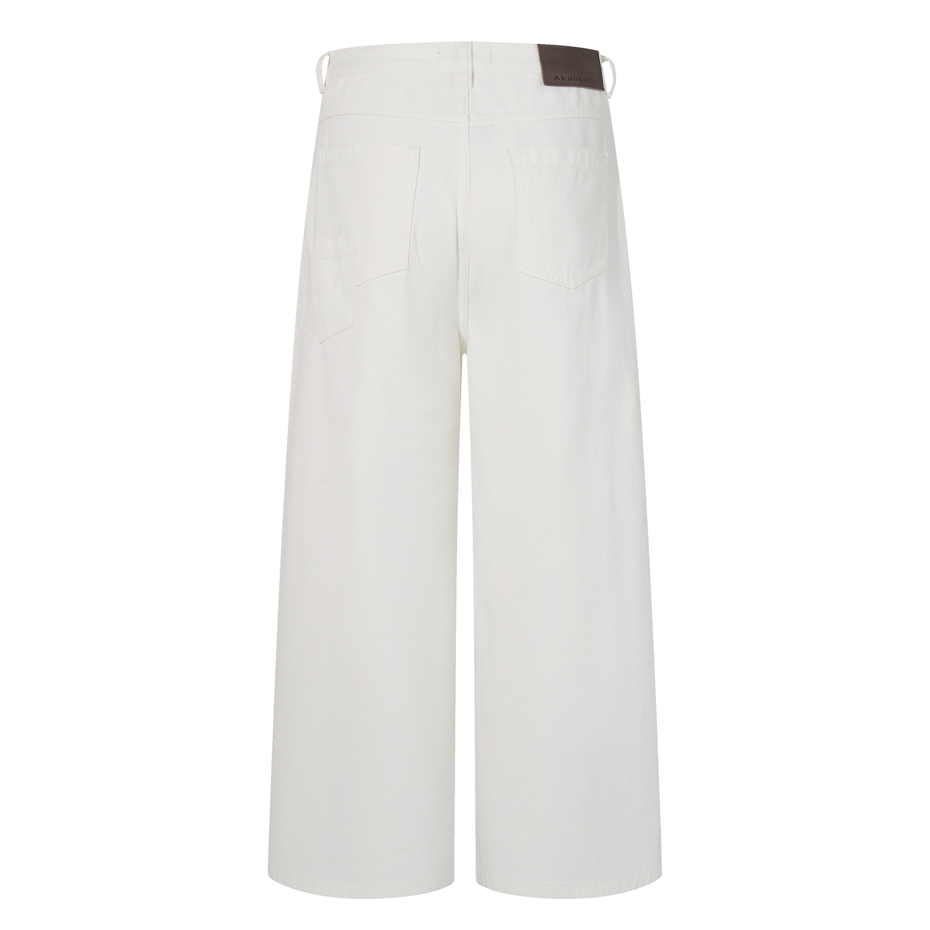 Omirad Clean-Edge White Wide-Leg Jeans | Curved Panel Denim