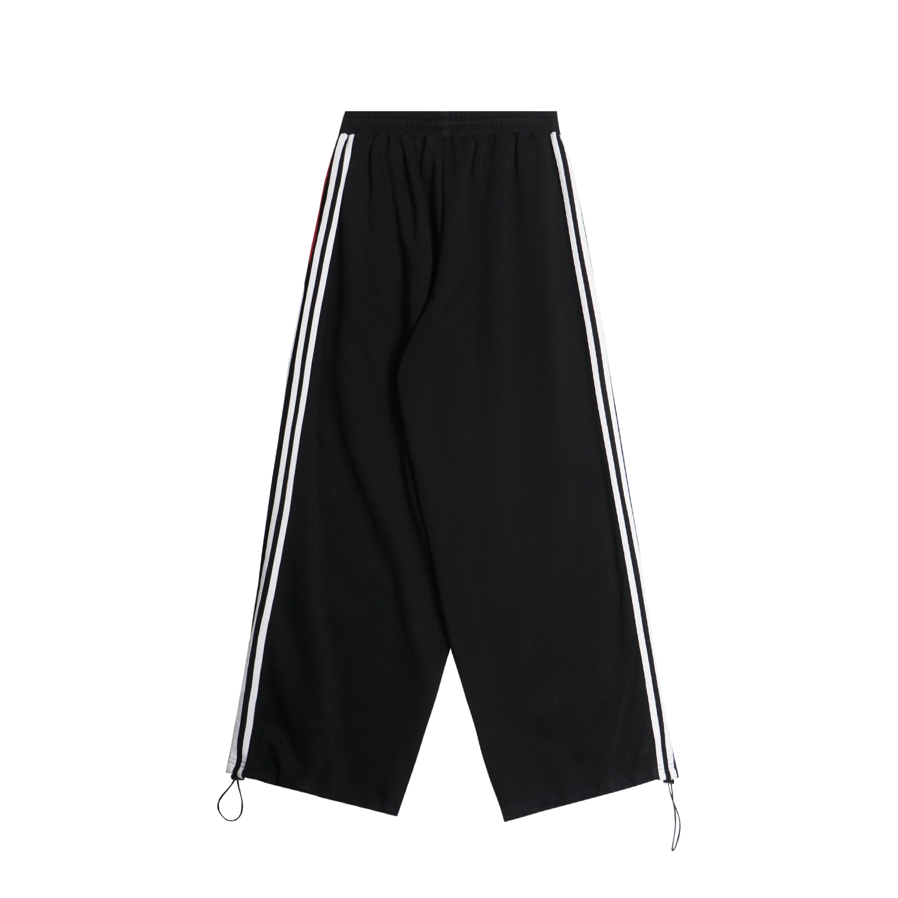 Wide-Leg Track Pants with Lace Star Appliqué & Side Stripes