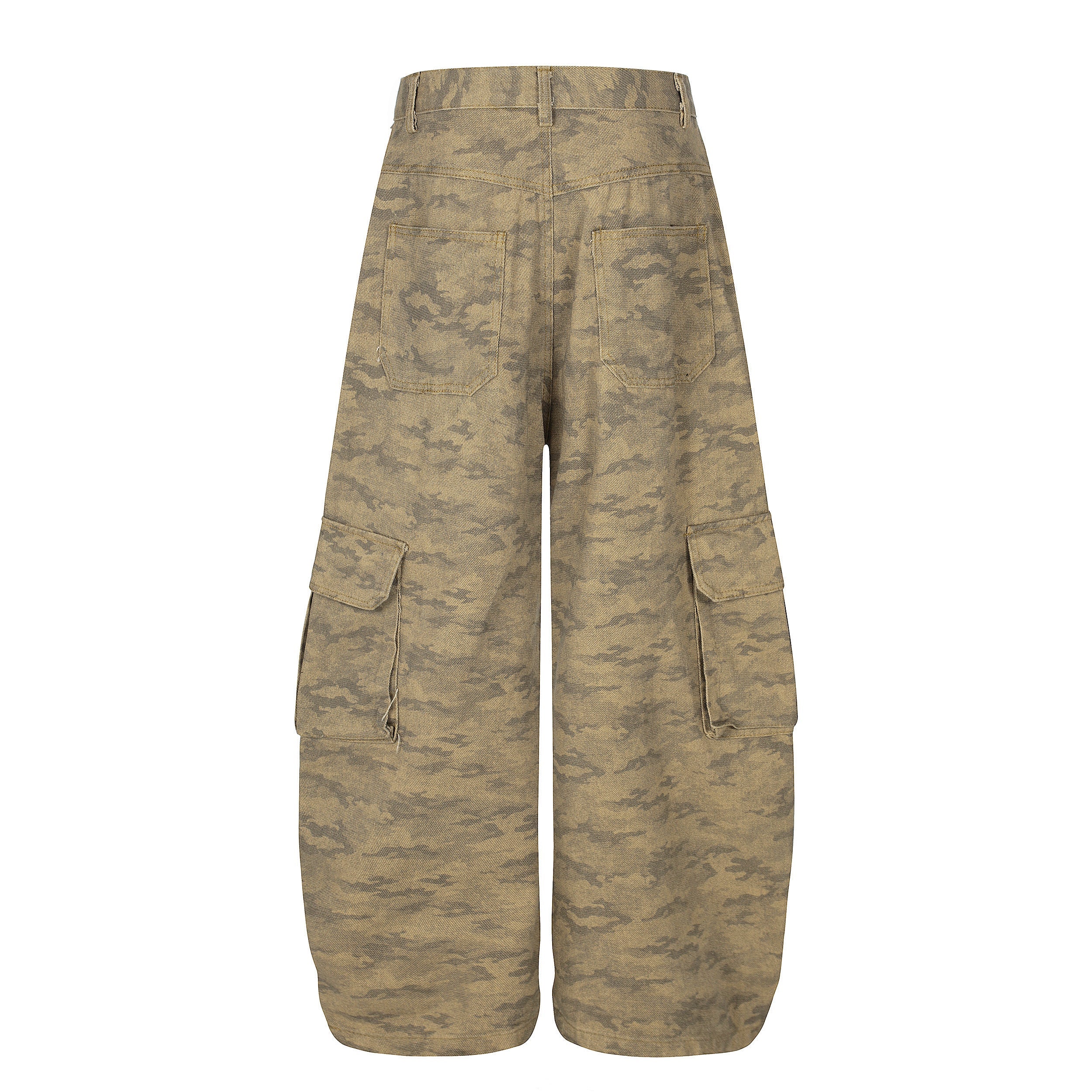 Omirad Desert Camo Wide-Leg Cargo Jeans | Streetwear Utility