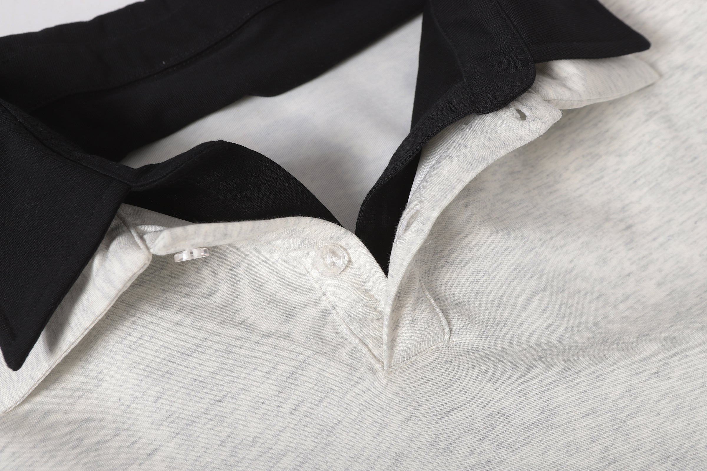 Omirad Layered Polo Long Sleeve Tee | Streetwear Two-Tone