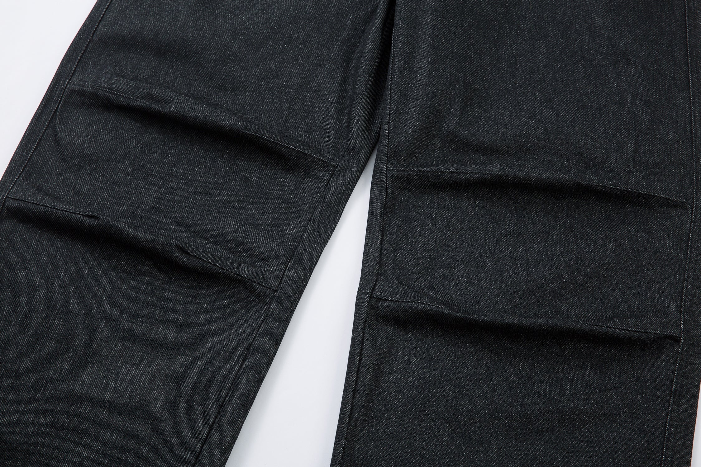 Structured Pleat Wide-Leg Dark Denim Pants | Omirad