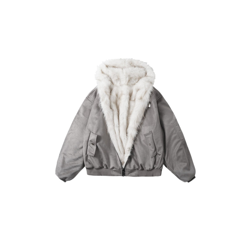Omirad Reversible Faux Fur Hooded Jacket | Two Looks in One