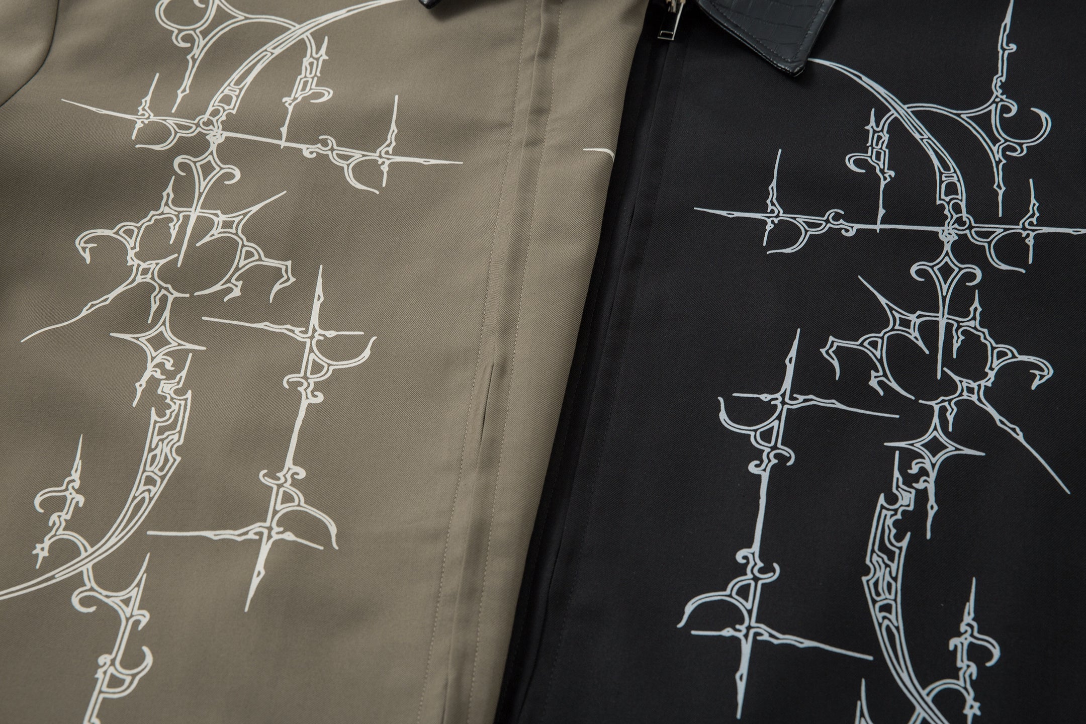 Omirad Barbed Graphic Jacket with Faux-Leather Collar