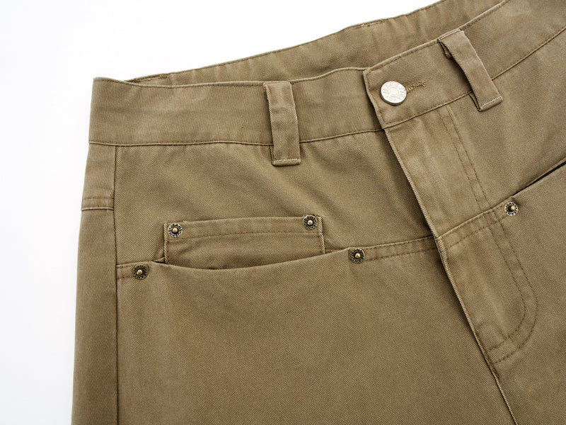 Minimalist Wide-Leg Canvas Trousers | Sculpted Silhouette