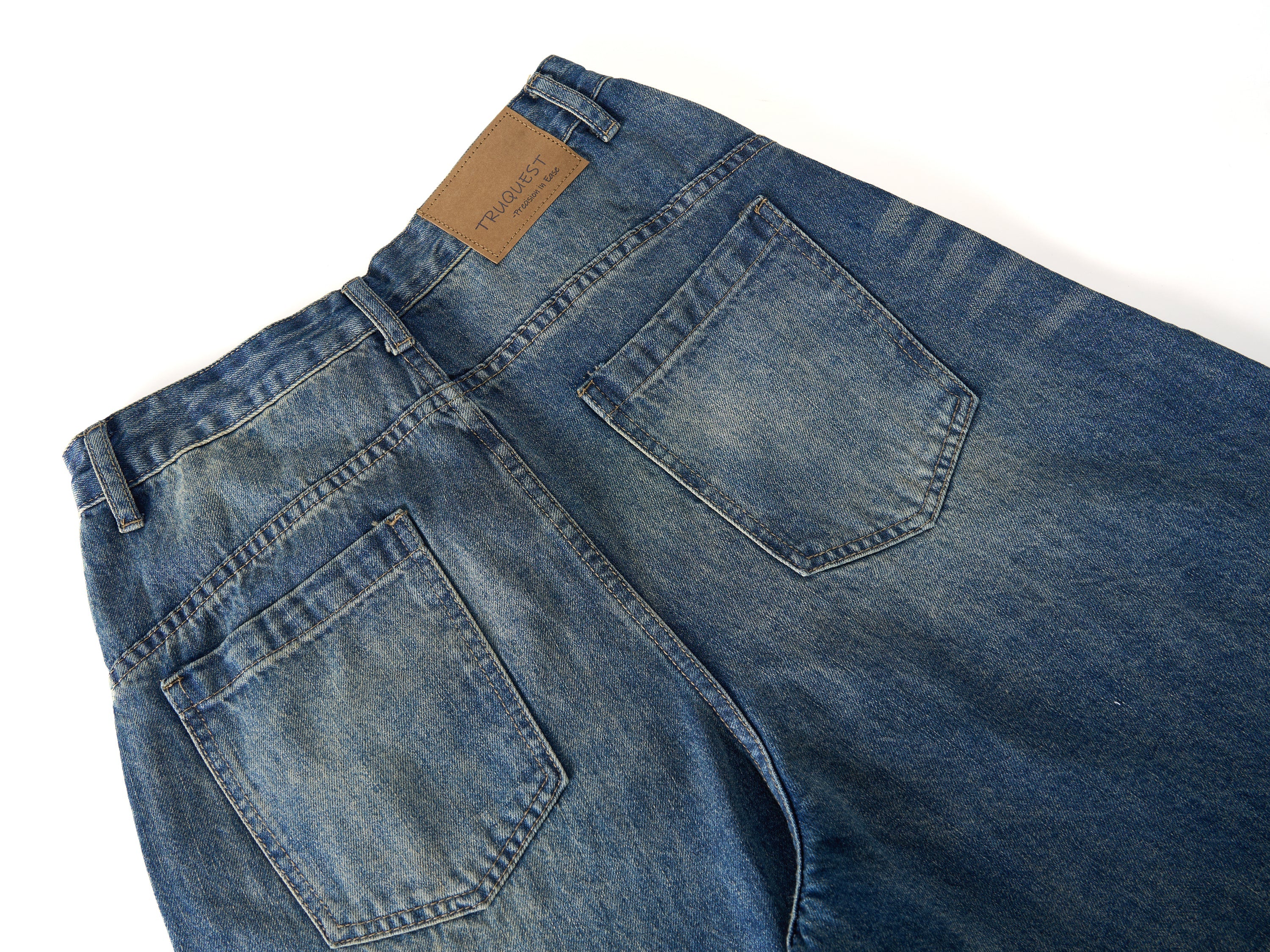 Wave-Fade Balloon Wide-Leg Jeans | Vintage Washed Denim