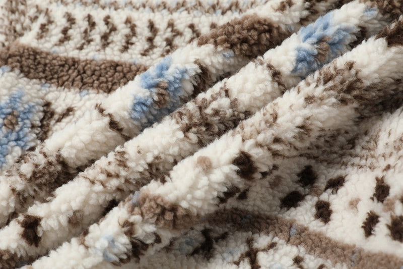 Nordic Fair Isle Faux Fur Hood Fleece Jacket | SEAKOFF