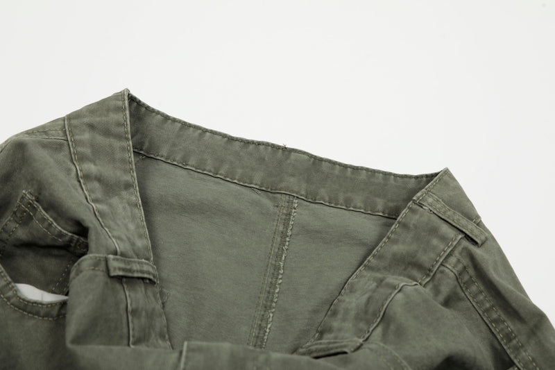 Omirad Heavy-Wash Wide-Leg Cargo Pants | Oversized Streetwear