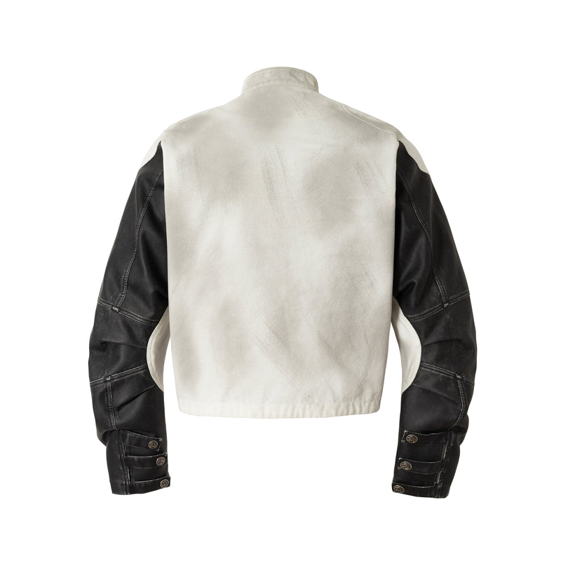 Omirad Contrast Moto Jacket – Skull Graphic Street Jacket
