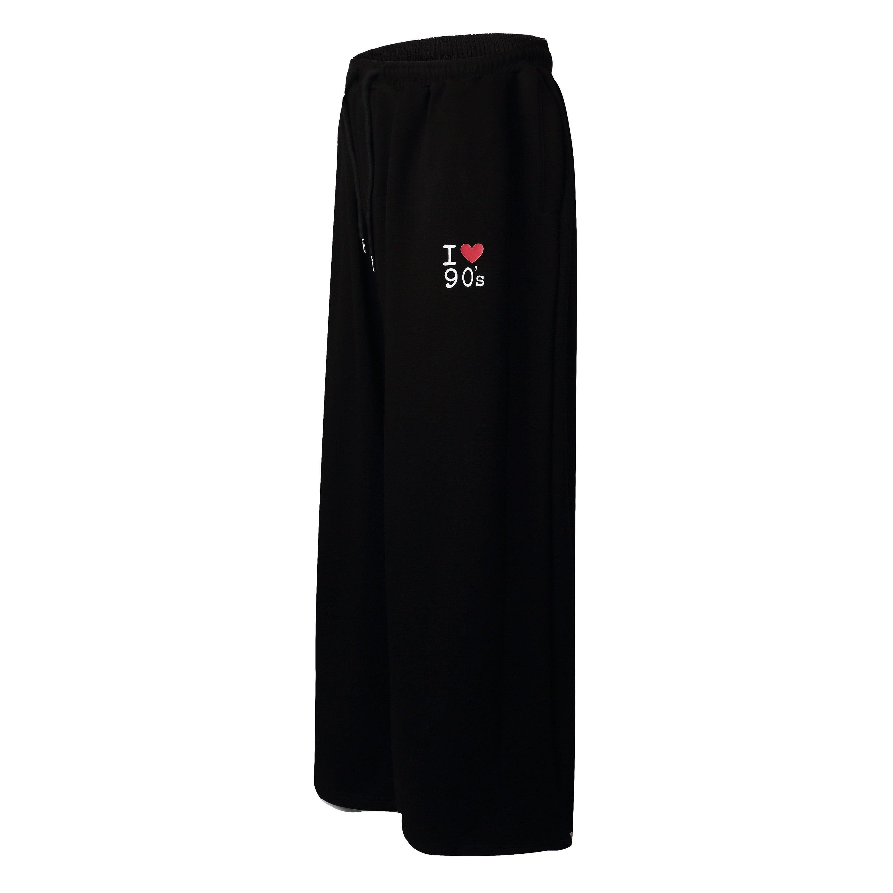 I Love 90s Wide-Leg Sweatpants | Embroidered Streetwear Joggers
