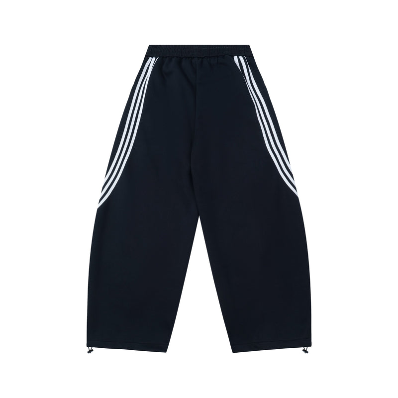 Curved Triple-Stripe Wide-Leg Track Pants | Streetwear