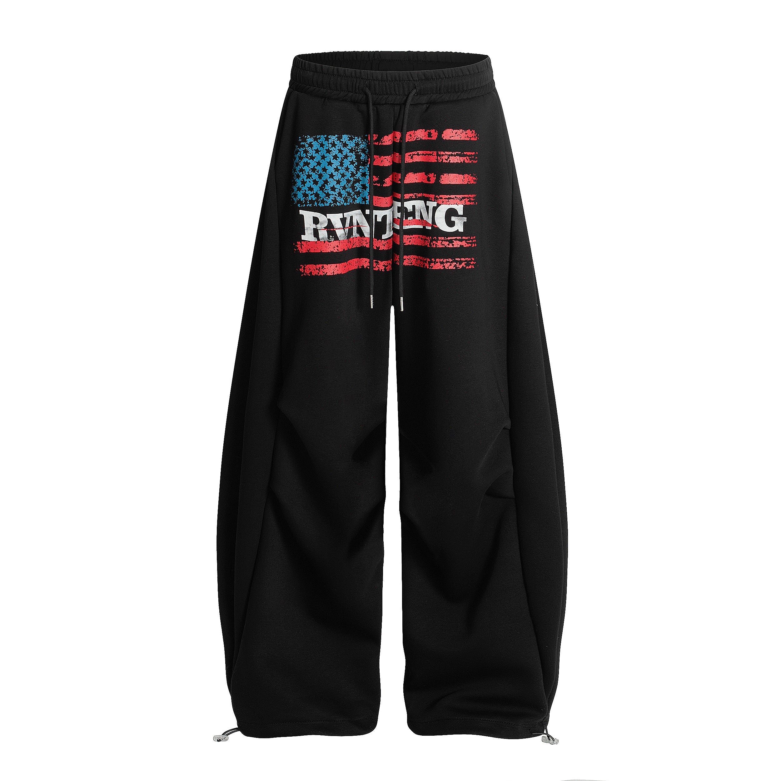 Distressed Flag Graphic Stacked Sweatpants | Oversized Streetwear