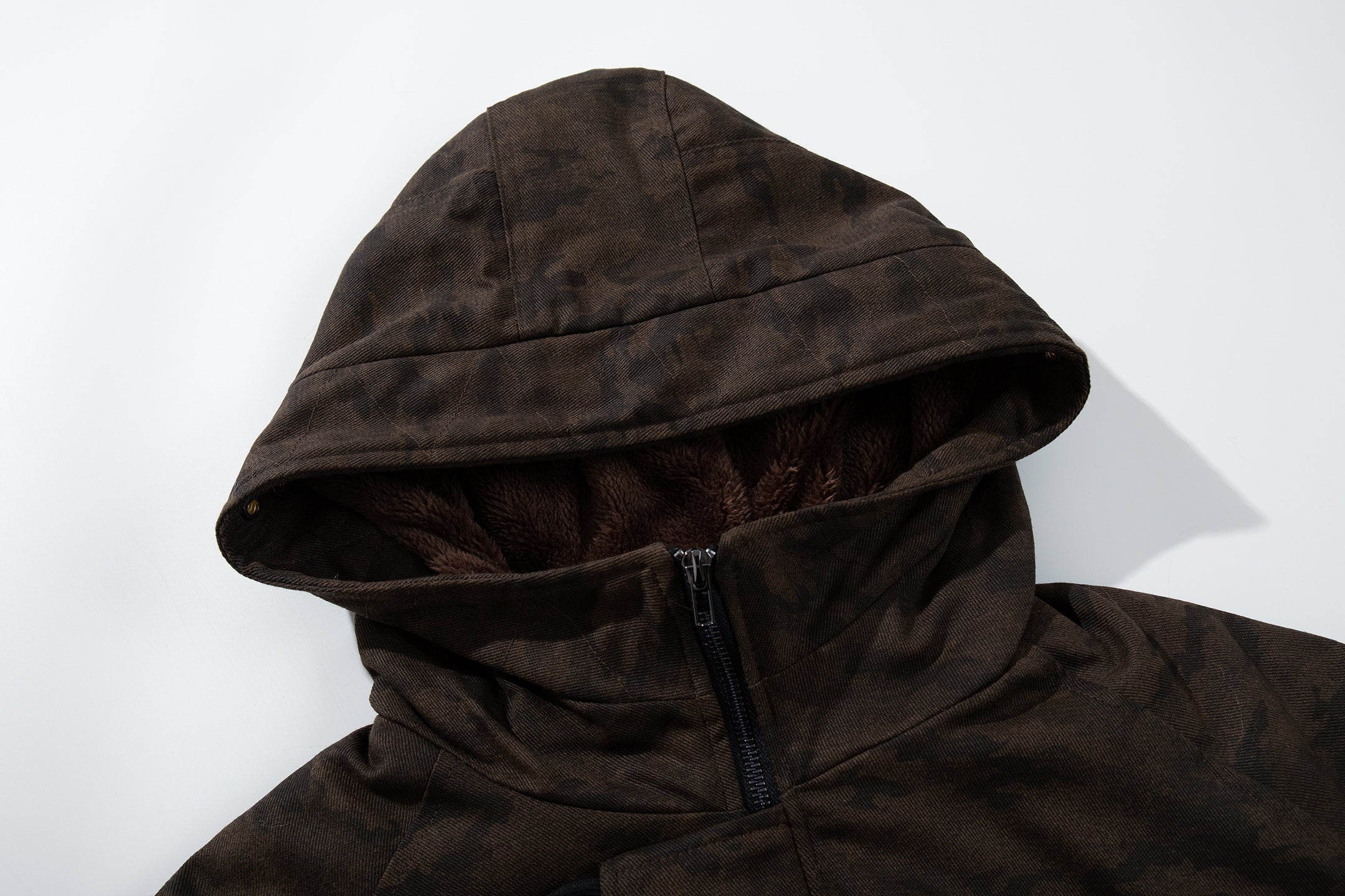 Omirad Camo Faux Fur Hood Bomber Jacket | Heavyweight Cotton