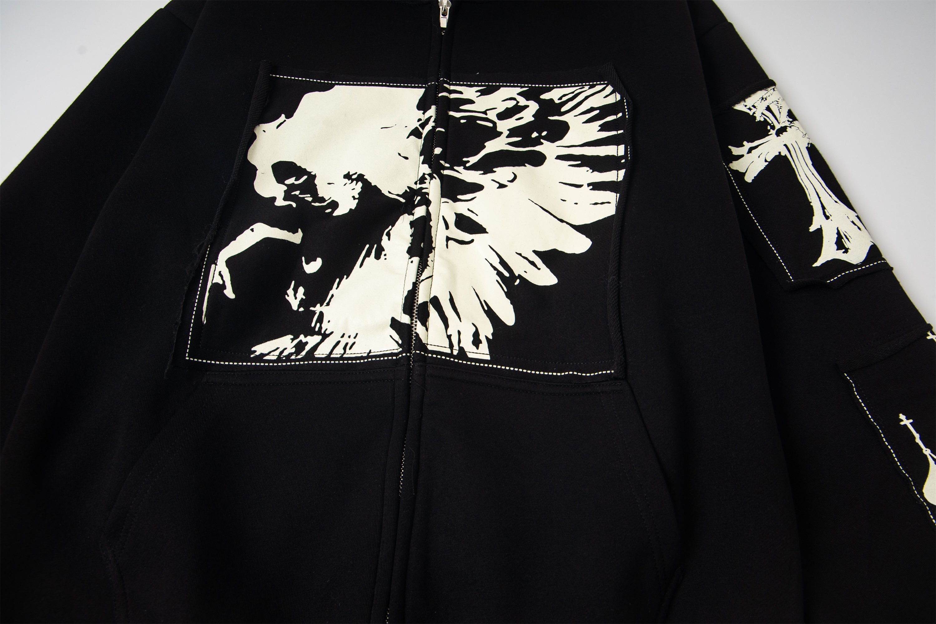 Omirad Gothic Graphic Zip-Up Hoodie | Dark Streetwear