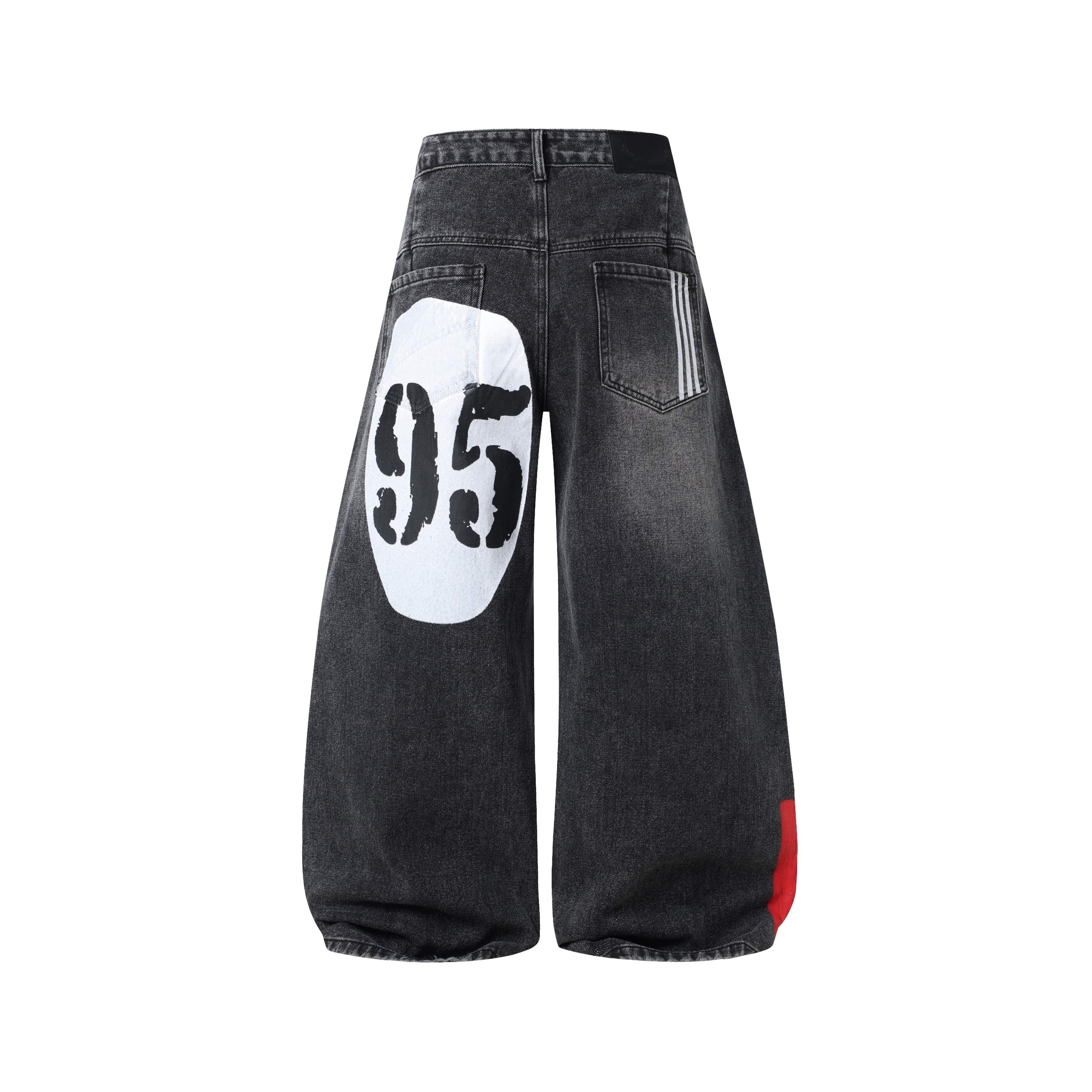 Omirad 1990 Graphic Wide-Leg Jeans | Retro Streetwear Denim