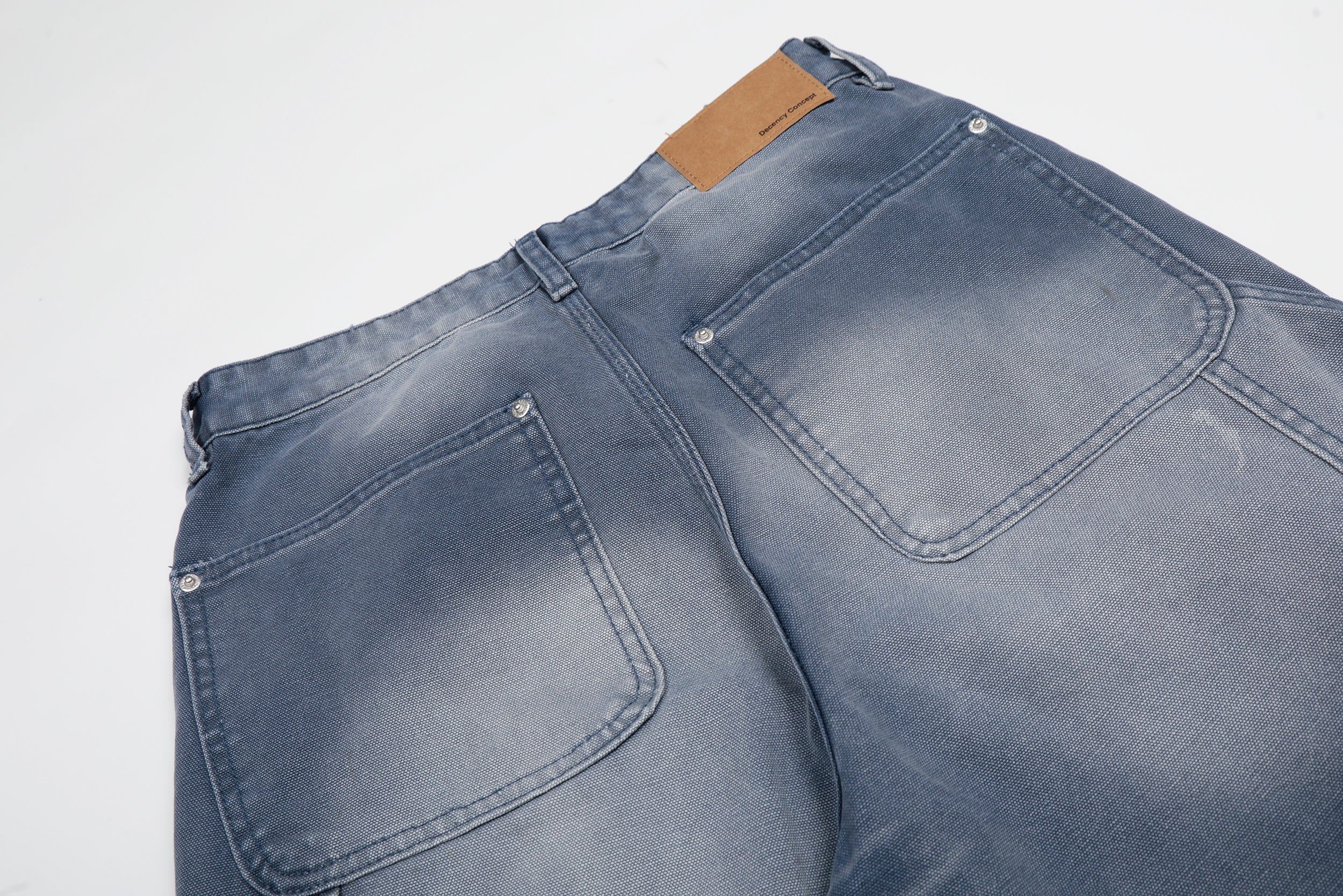 Washed Wrinkle Effect Wide-Leg Denim Jeans | Omirad