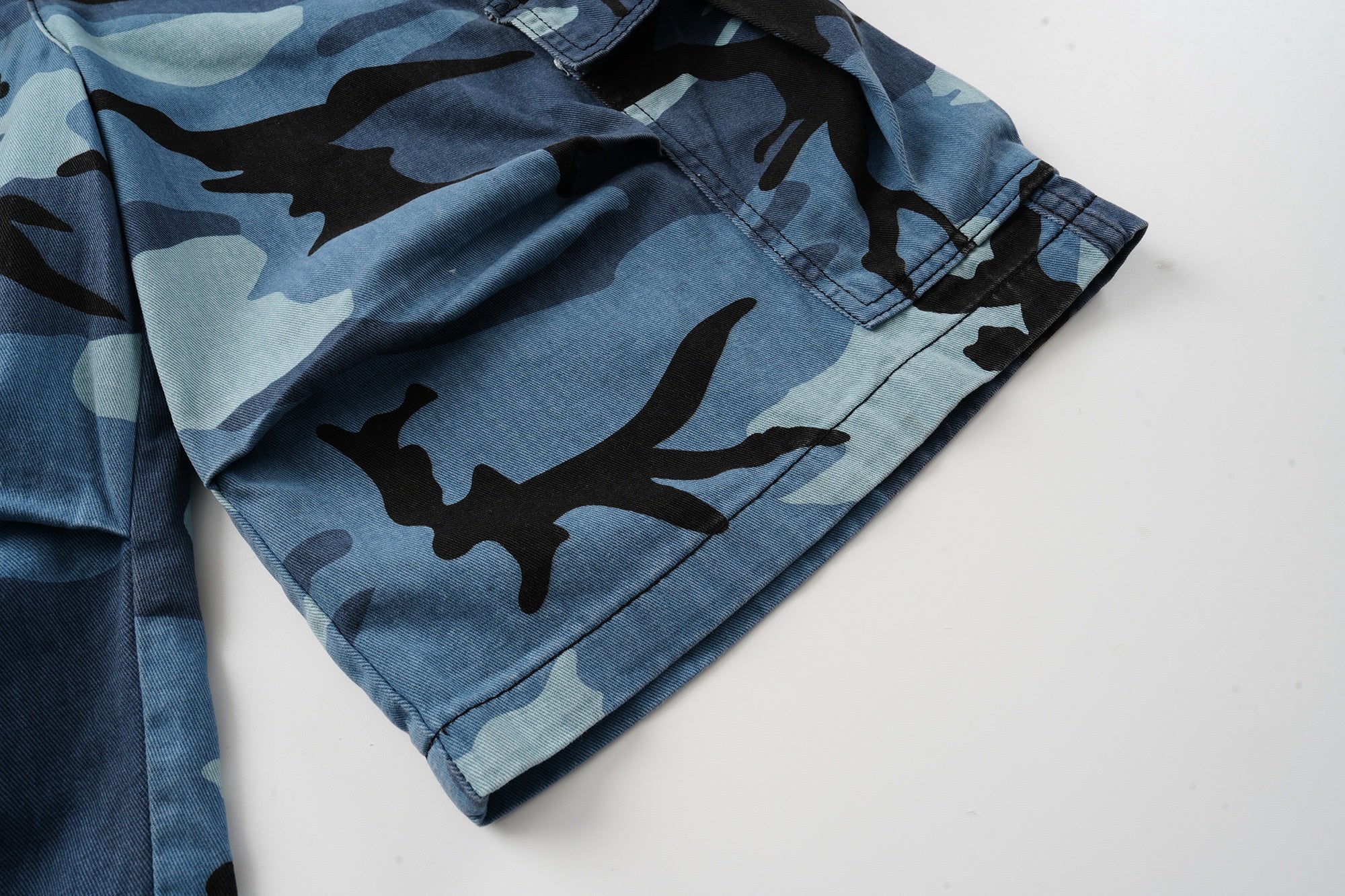 Omirad Blue Camo Cargo Shorts | Oversized Y2K Streetwear