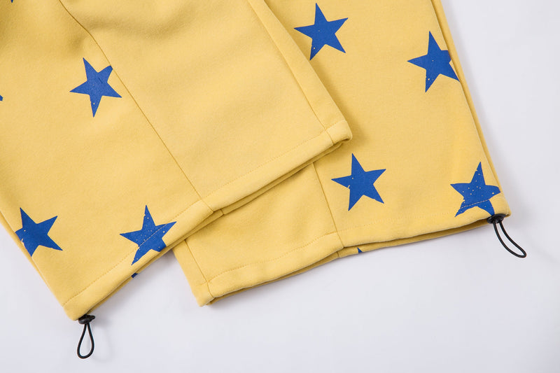 Omirad Star Paneled Wide-Leg Sweatpants | Y2K Streetwear