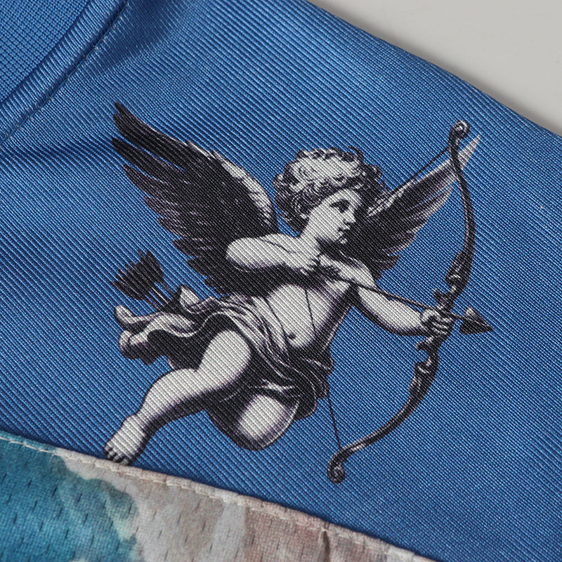 Made Gpsr Sacred Art Jesus Football Jersey | Blue Graphic