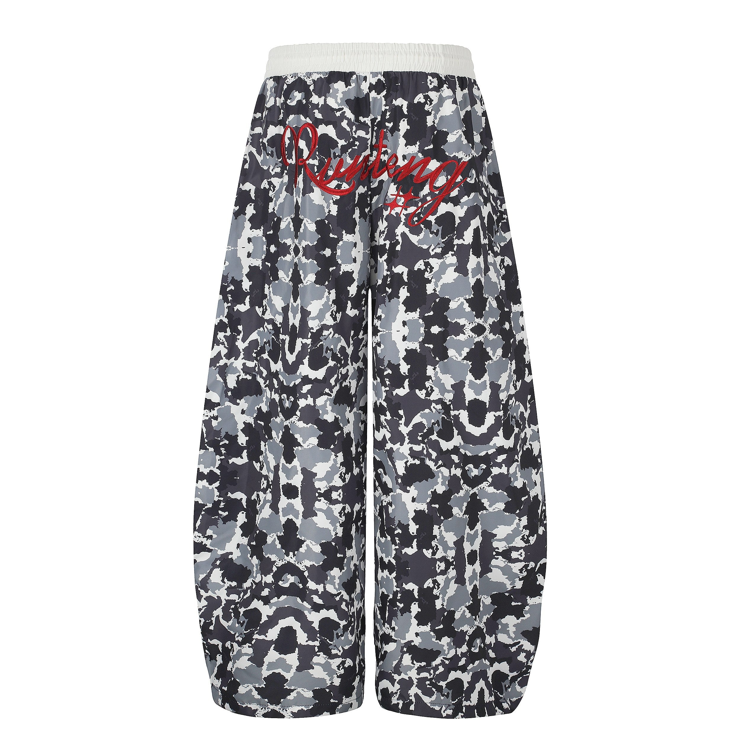 Abstract Camo Wide-Leg Sweatpants | Oversized Streetwear