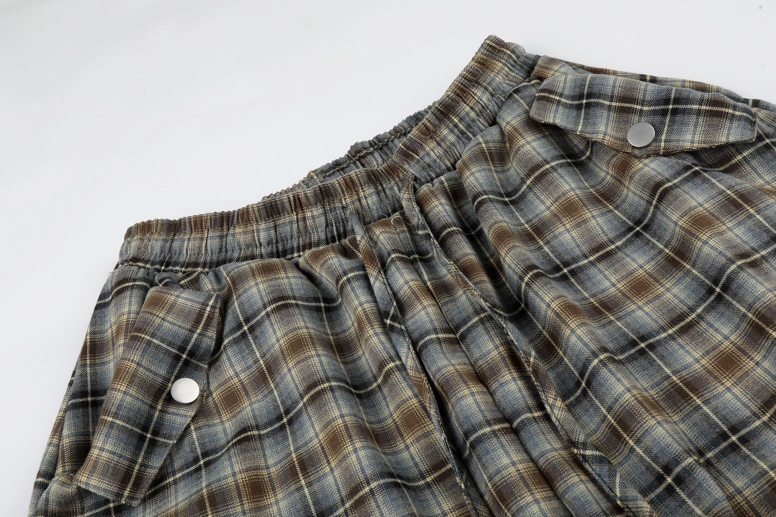 Omirad Plaid Lounge Shorts | Oversized Retro Streetwear