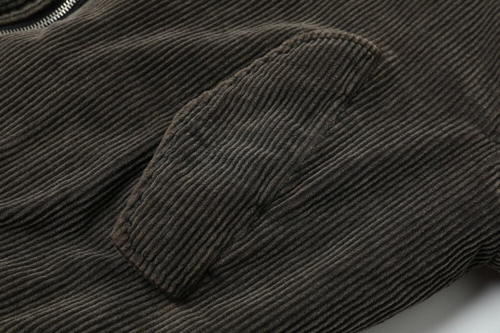 Omirad Corduroy Bomber Jacket | Vintage-Texture Streetwear