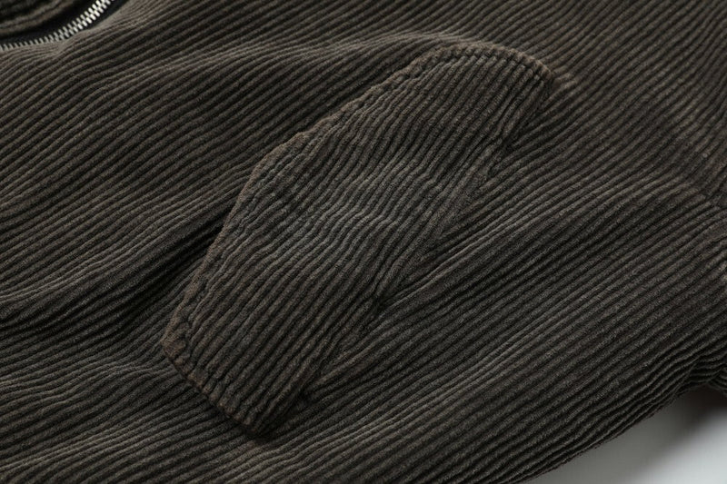 Omirad Corduroy Bomber Jacket | Vintage-Texture Streetwear